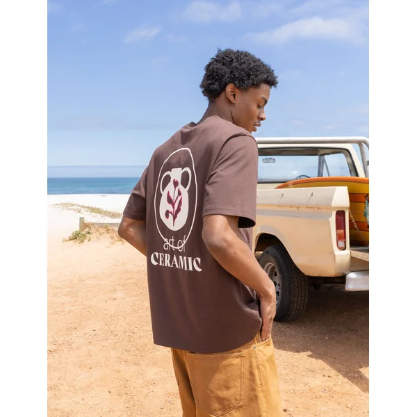 T-shirt imprimé devant/dos Marron foncée