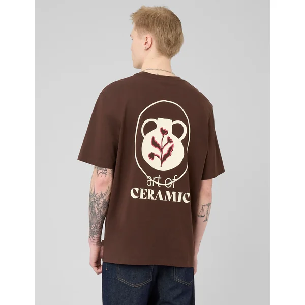 T-shirt imprimé devant/dos Marron foncée