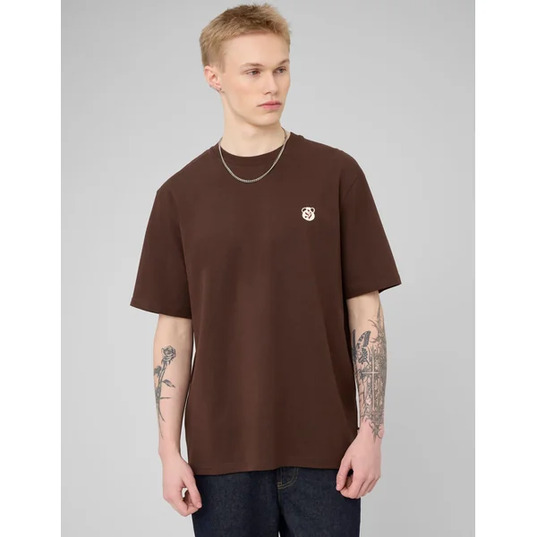 T-shirt imprimé devant/dos Marron foncée