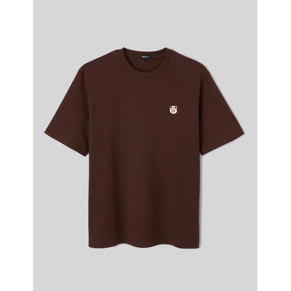 T-shirt imprimé devant/dos Marron foncée