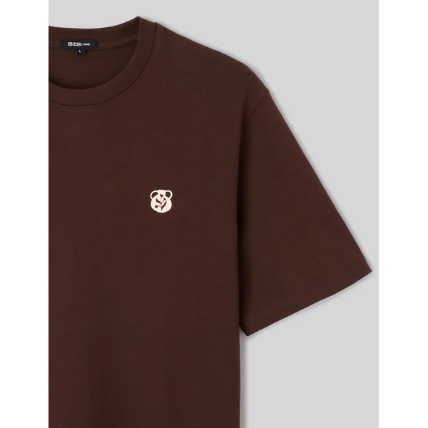 T-shirt imprimé devant/dos Marron foncée