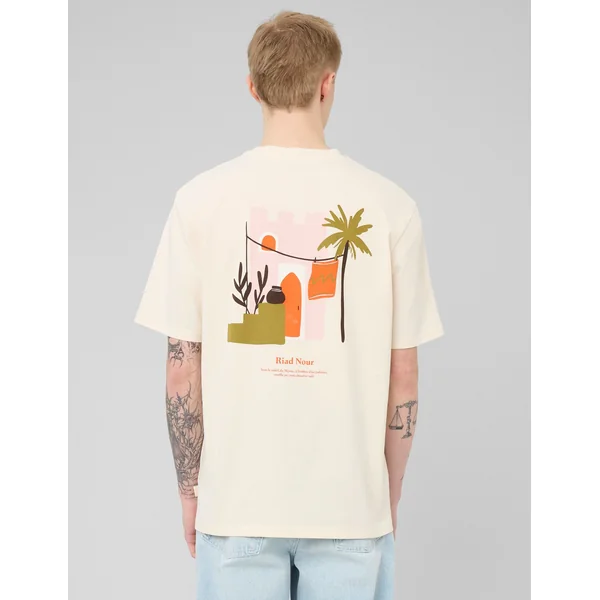 T-shirt imprimé devant/dos Naturel