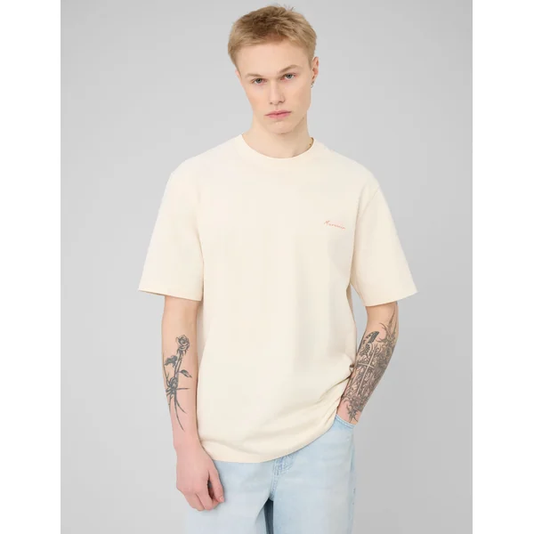 T-shirt imprimé devant/dos Naturel
