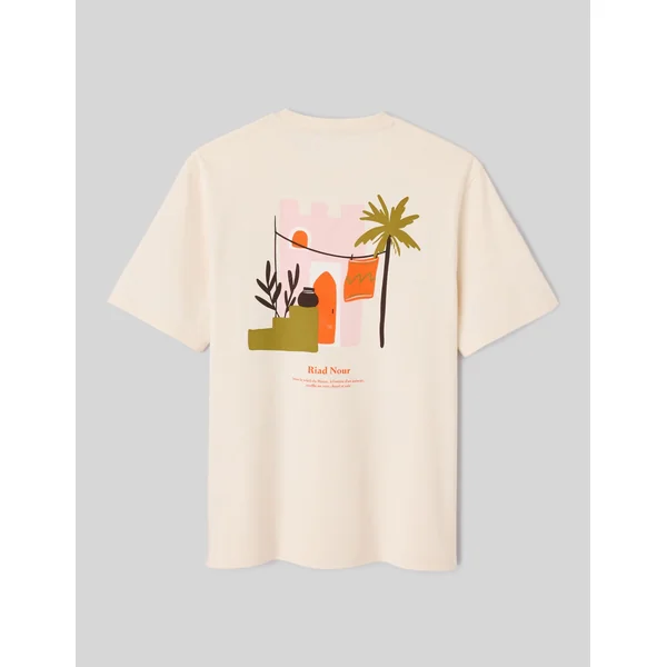 T-shirt imprimé devant/dos Naturel