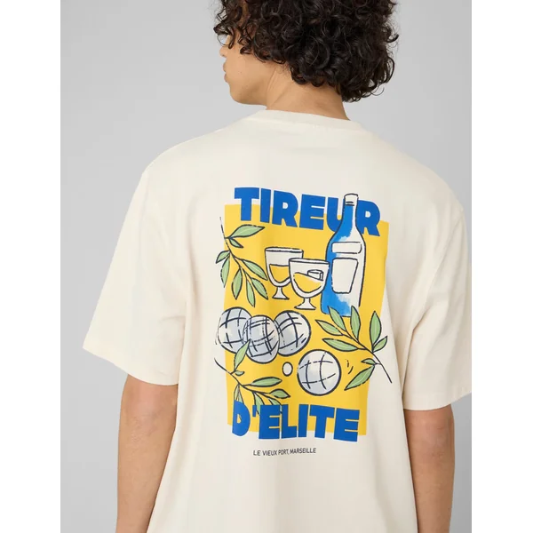 T-shirt imprimé devant/dos Naturel