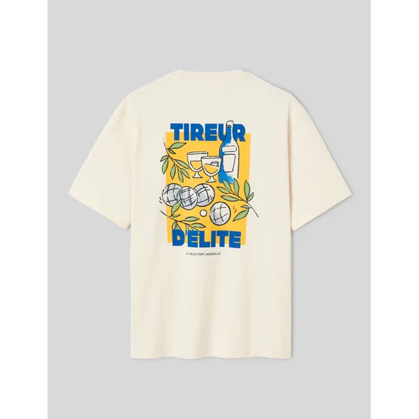 T-shirt imprimé devant/dos Naturel