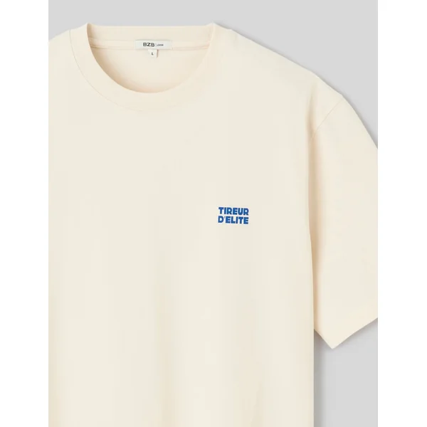 T-shirt imprimé devant/dos Naturel