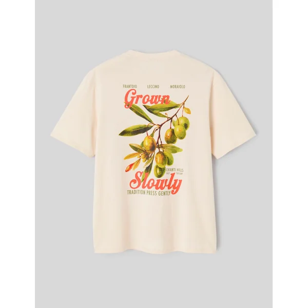 T-shirt imprimé devant/dos Naturel