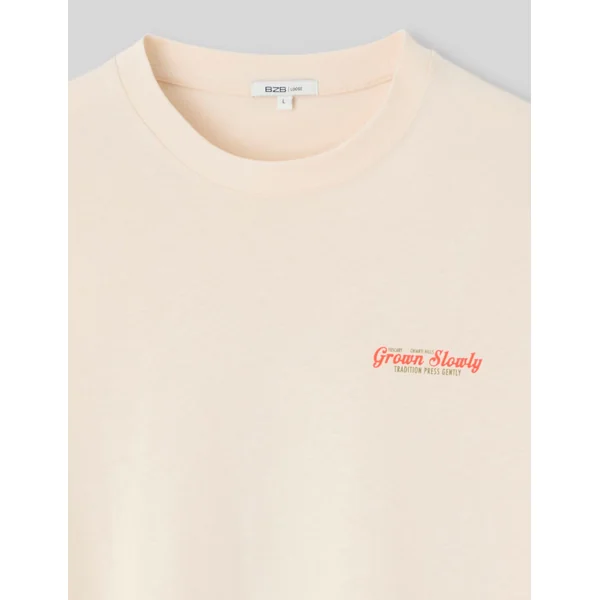 T-shirt imprimé devant/dos Naturel