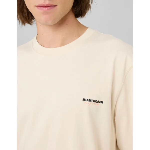 T-shirt imprimé devant/dos Naturel