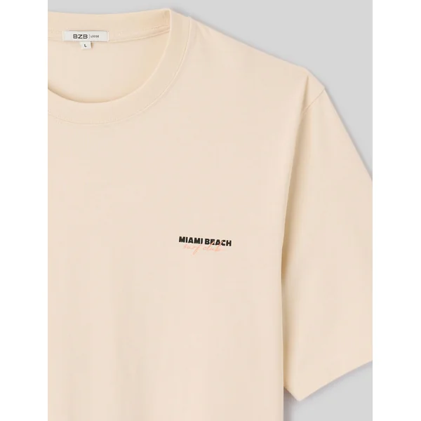 T-shirt imprimé devant/dos Naturel