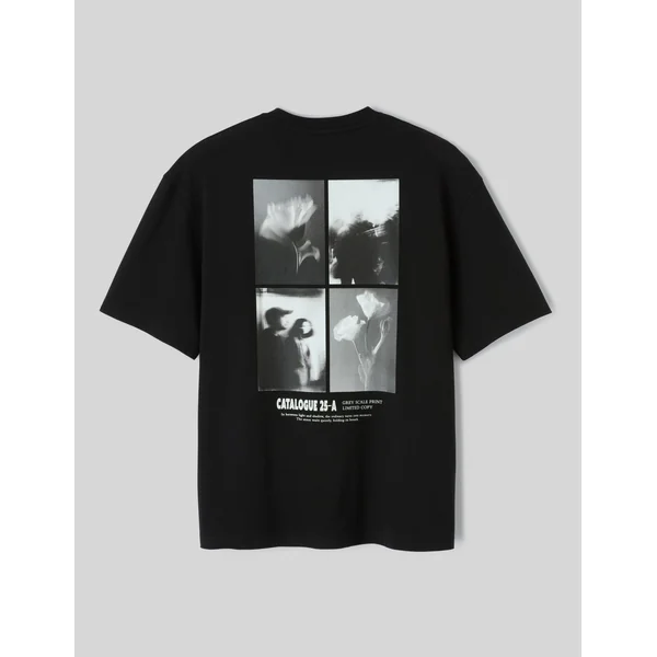T-shirt imprimé devant/dos Noir