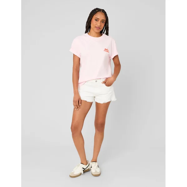 T-shirt imprimé devant/dos Rose pâle