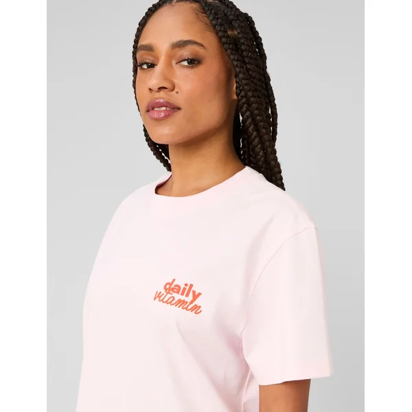 T-shirt imprimé devant/dos Rose pâle
