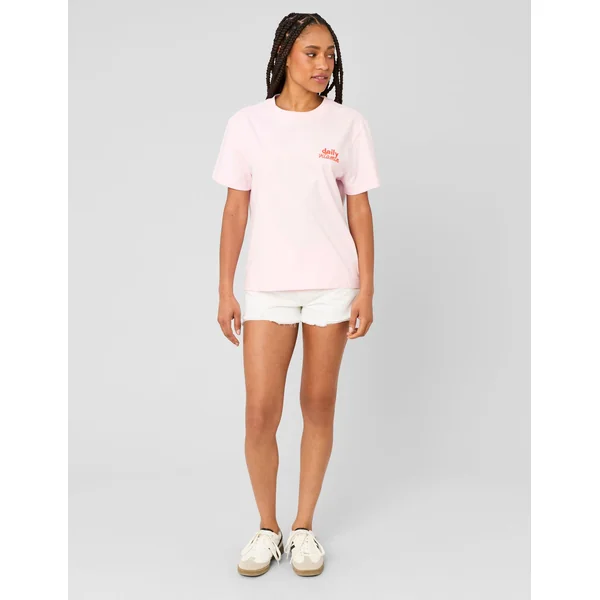 T-shirt imprimé devant/dos Rose pâle