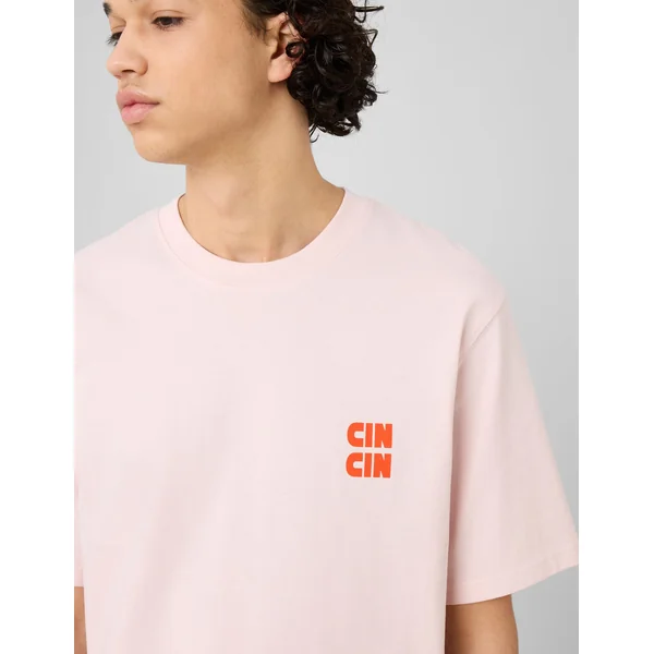 T-shirt imprimé devant/dos Rose pâle