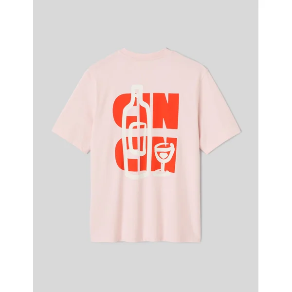 T-shirt imprimé devant/dos Rose pâle