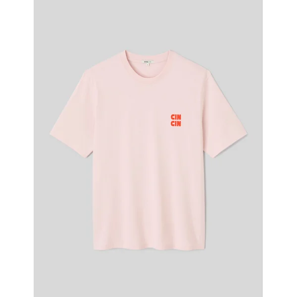 T-shirt imprimé devant/dos Rose pâle