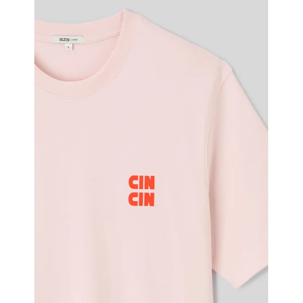 T-shirt imprimé devant/dos Rose pâle