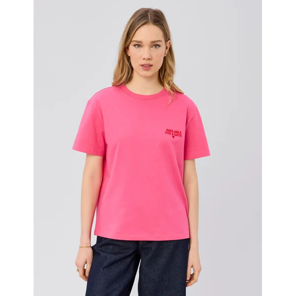 T-shirt imprimé devant/dos Rose