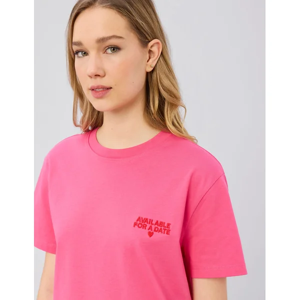 T-shirt imprimé devant/dos Rose