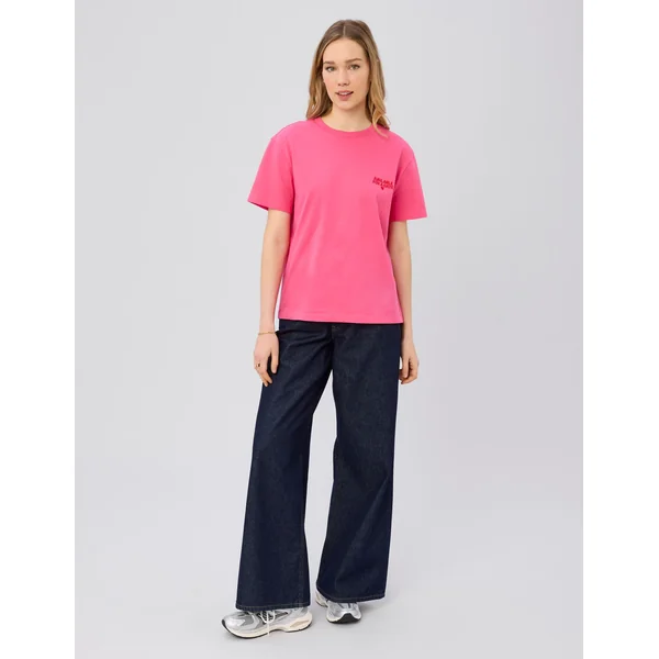 T-shirt imprimé devant/dos Rose
