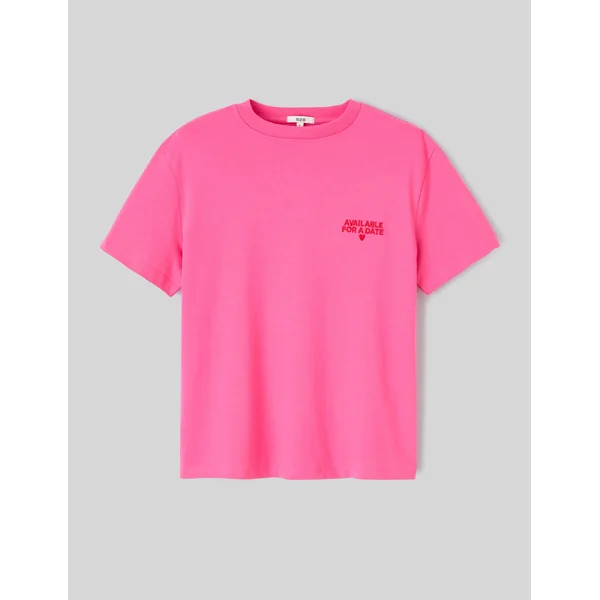 T-shirt imprimé devant/dos Rose