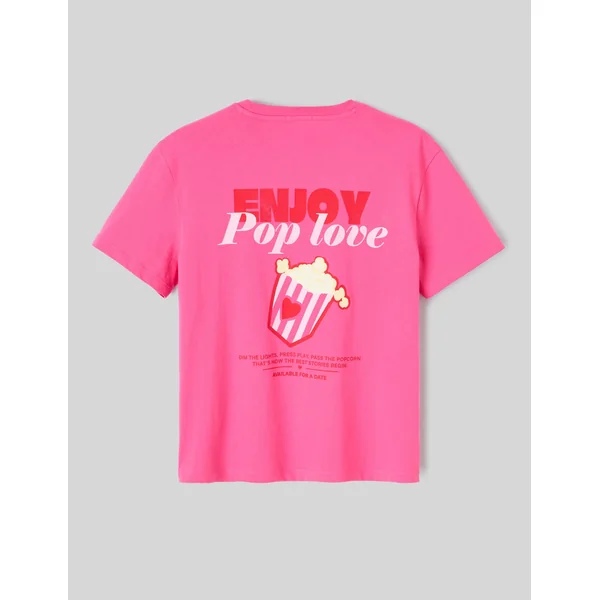 T-shirt imprimé devant/dos Rose