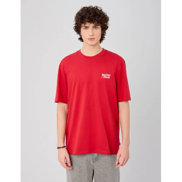 T-shirt imprimé devant/dos Rouge