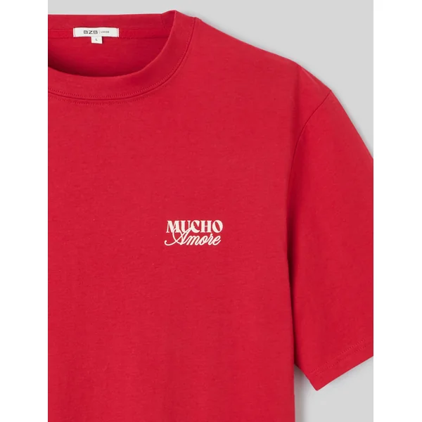 T-shirt imprimé devant/dos Rouge