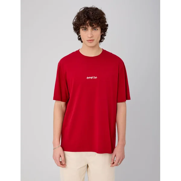T-shirt imprimé devant/dos Rouge