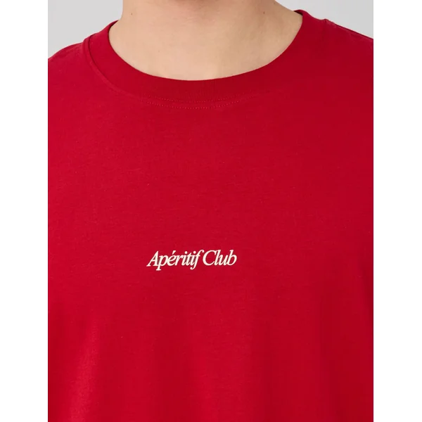 T-shirt imprimé devant/dos Rouge