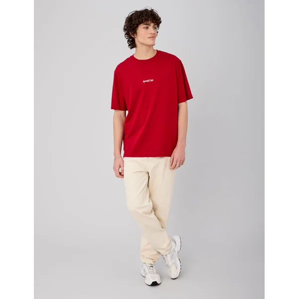 T-shirt imprimé devant/dos Rouge
