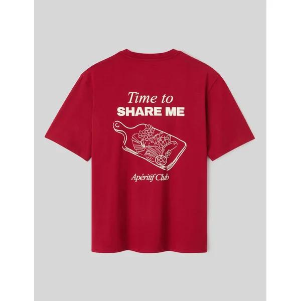 T-shirt imprimé devant/dos Rouge