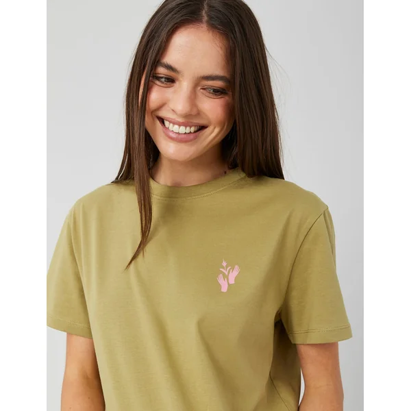 T-shirt imprimé devant/dos Vert clair