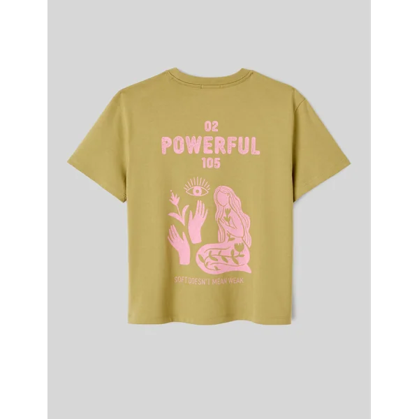 T-shirt imprimé devant/dos Vert clair