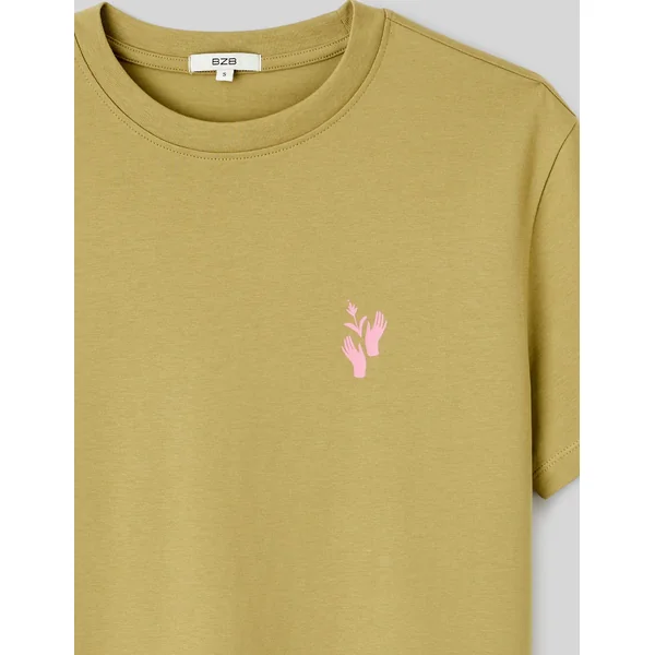T-shirt imprimé devant/dos Vert clair