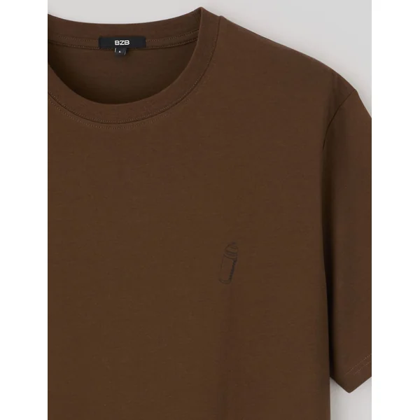 T-shirt imprimé Marron