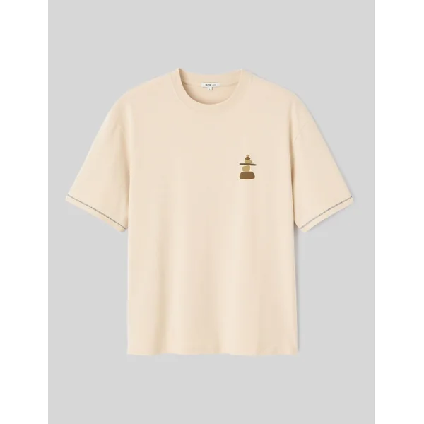 T-shirt imprimé poitrine Blanc cassé