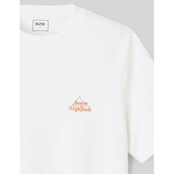 T-shirt imprimé poitrine Blanc