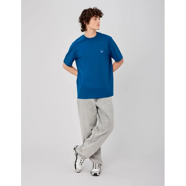 T-shirt imprimé poitrine Bleu foncé