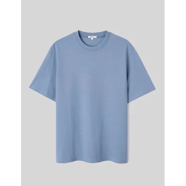 T-shirt imprimé poitrine Bleu moyen