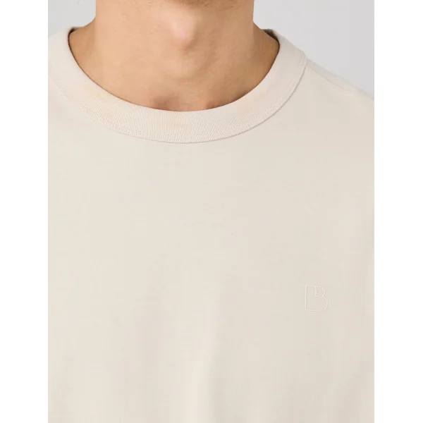 T-shirt lourd touché peau de pêche Blanc cassé
