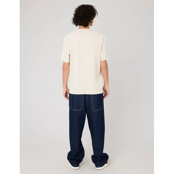 T-shirt lourd touché peau de pêche Blanc cassé