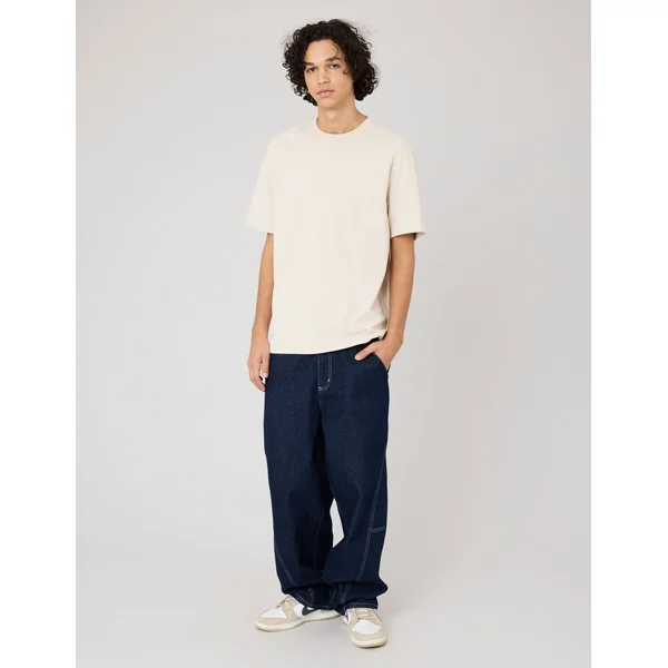 T-shirt lourd touché peau de pêche Blanc cassé