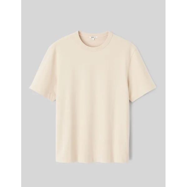 T-shirt lourd touché peau de pêche Blanc cassé