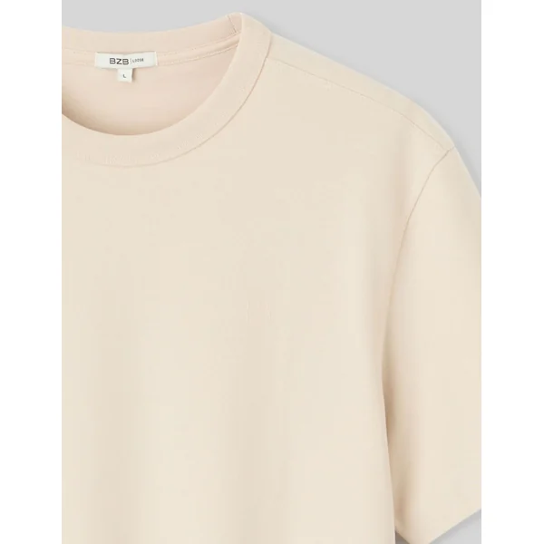 T-shirt lourd touché peau de pêche Blanc cassé