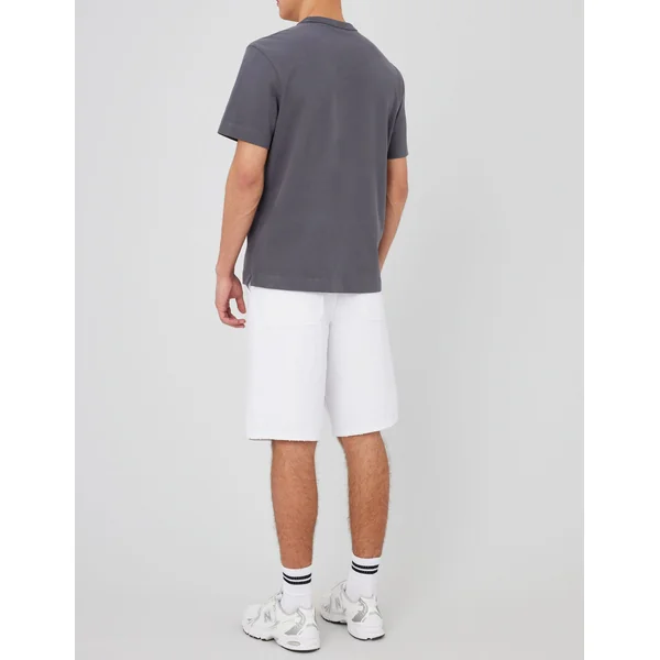 T-shirt lourd touché peau de pêche Gris foncé