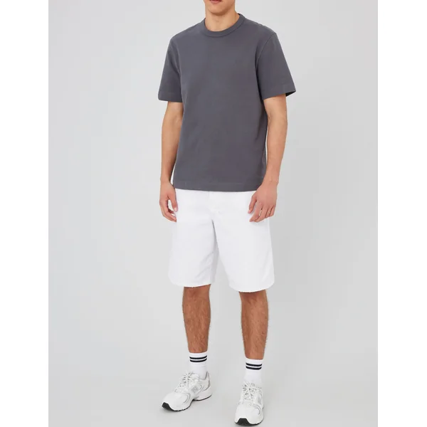 T-shirt lourd touché peau de pêche Gris foncé