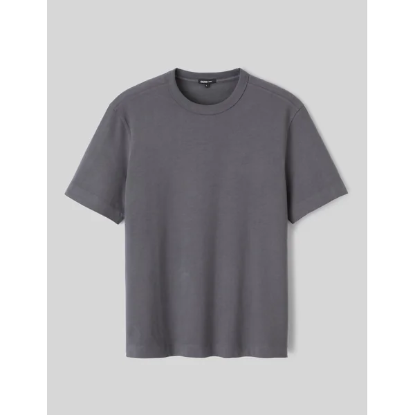 T-shirt lourd touché peau de pêche Gris foncé